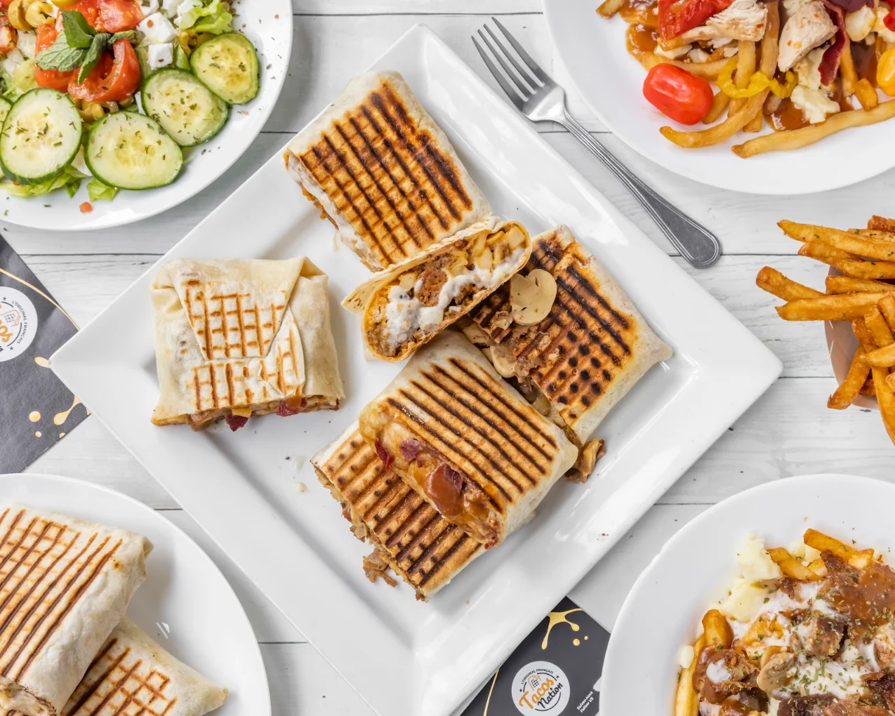 Tacos roulé XXL, emballé pour emporter